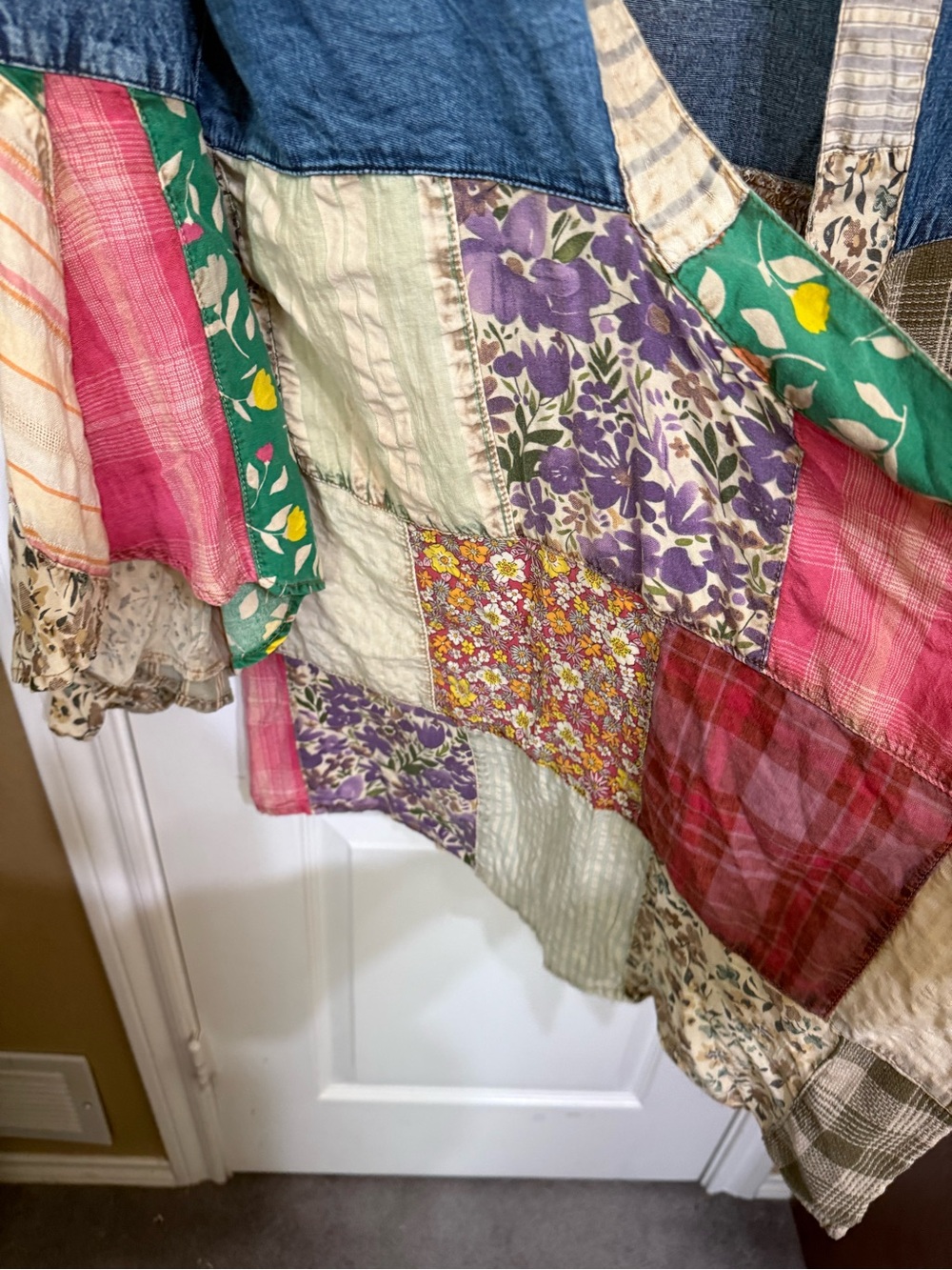 H250 NWT Young Threads L ptp22 Boho Patchwork Kimono Jacket - Multi - Picture 4 of 10